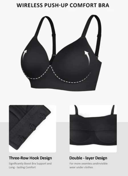 Feelingirl Wireless Push-Up Naadloos Comfortabele Volledige Dekking BH