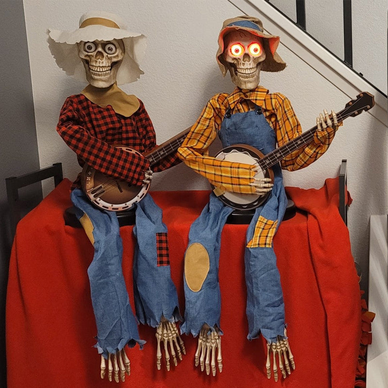 Grappige Geanimeerde Duellerende Banjo-skeletten