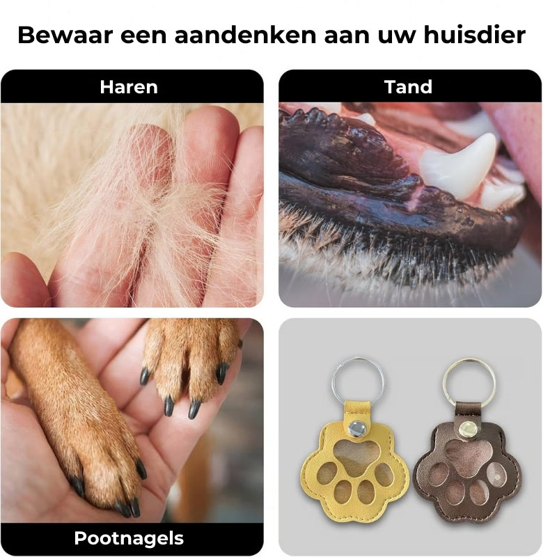 Leren sleutelhanger ter nagedachtenis aan uw huisdier - πΎ Houd hun herinnering altijd dichtbij
