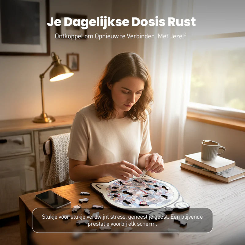 🎁Kerstuitverkoop 49% KORTING🎅135-delige Morandi-kleurige houten puzzel in de vorm van een kat