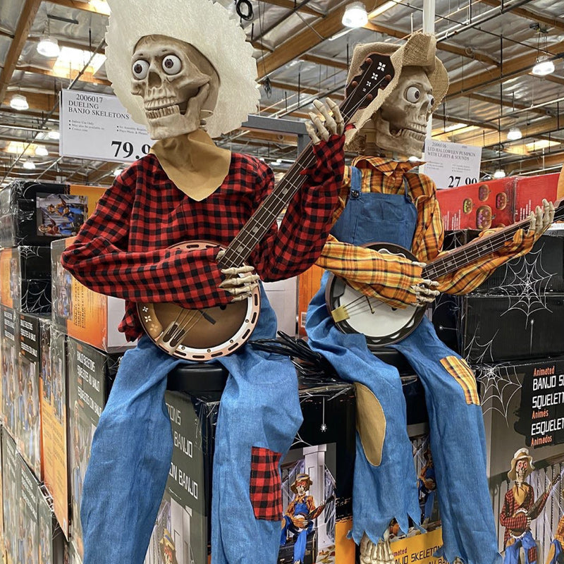 Grappige Geanimeerde Duellerende Banjo-skeletten