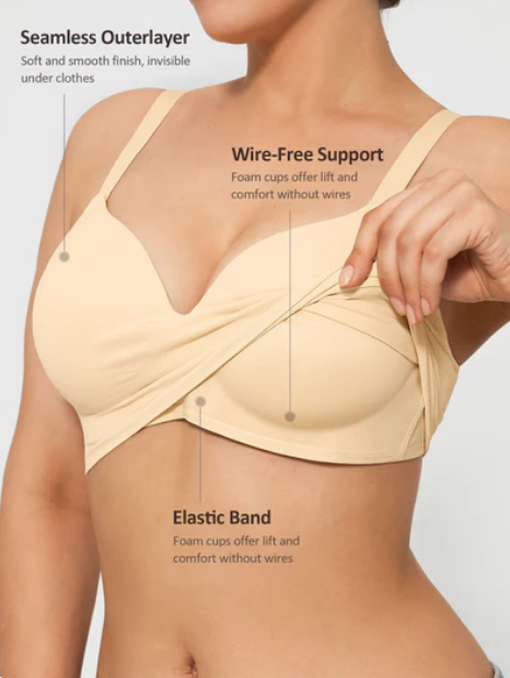 Feelingirl Wireless Push-Up Naadloos Comfortabele Volledige Dekking BH