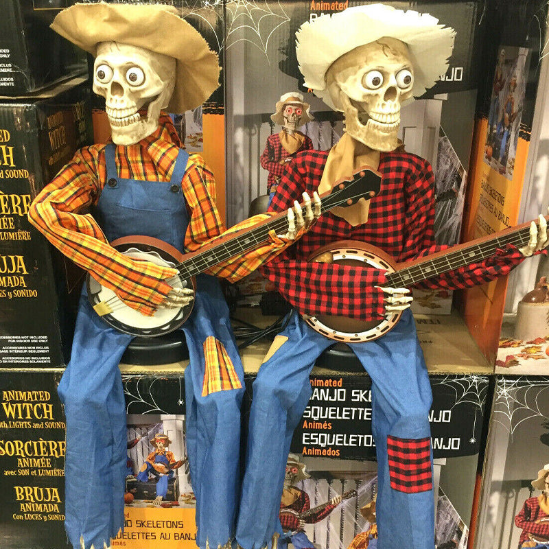 Grappige Geanimeerde Duellerende Banjo-skeletten