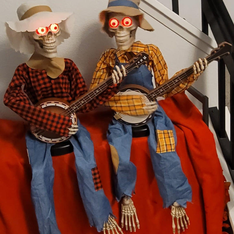 Grappige Geanimeerde Duellerende Banjo-skeletten