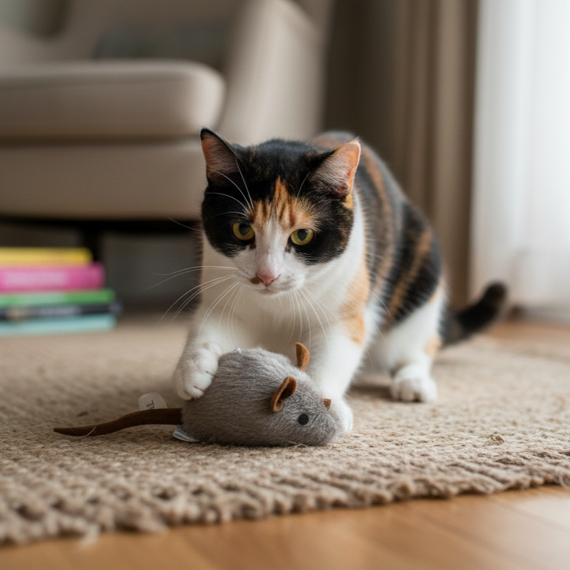 Catfri® SqueakyMouse 1+1 GRATIS: Realistisch Interactief Pluche Kattenspeeltje - Piepende Muis