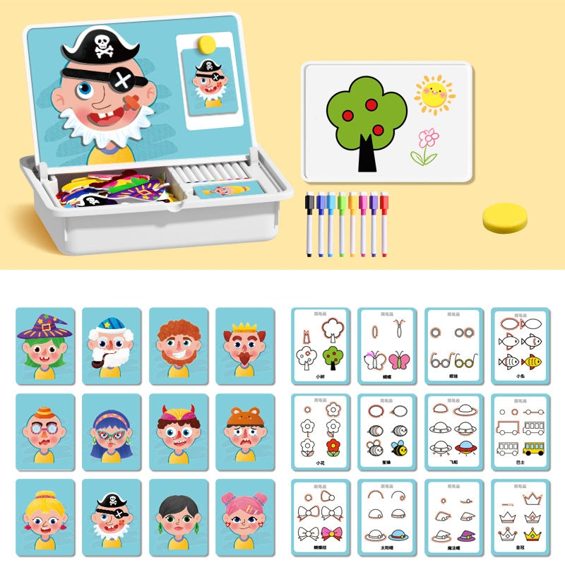 Magnetische puzzels Face Dress Up Reisspel Dubbelzijdig Educatief leerspeelgoed voor kleuter