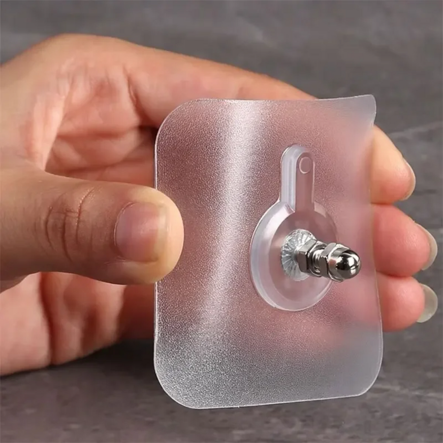 GlideHold® TransparentHook: Extra Sterke Transparante Muurhaak - Zonder Boren