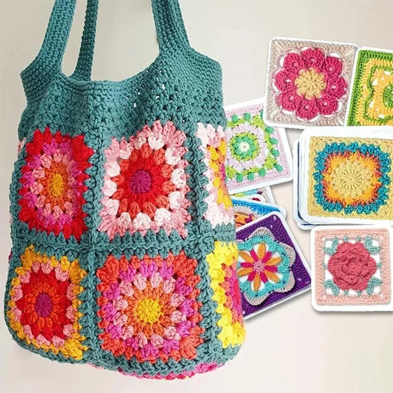 CrochetCards: Gids voor Haakvierkantjes - Complete Kaartenset voor Haken