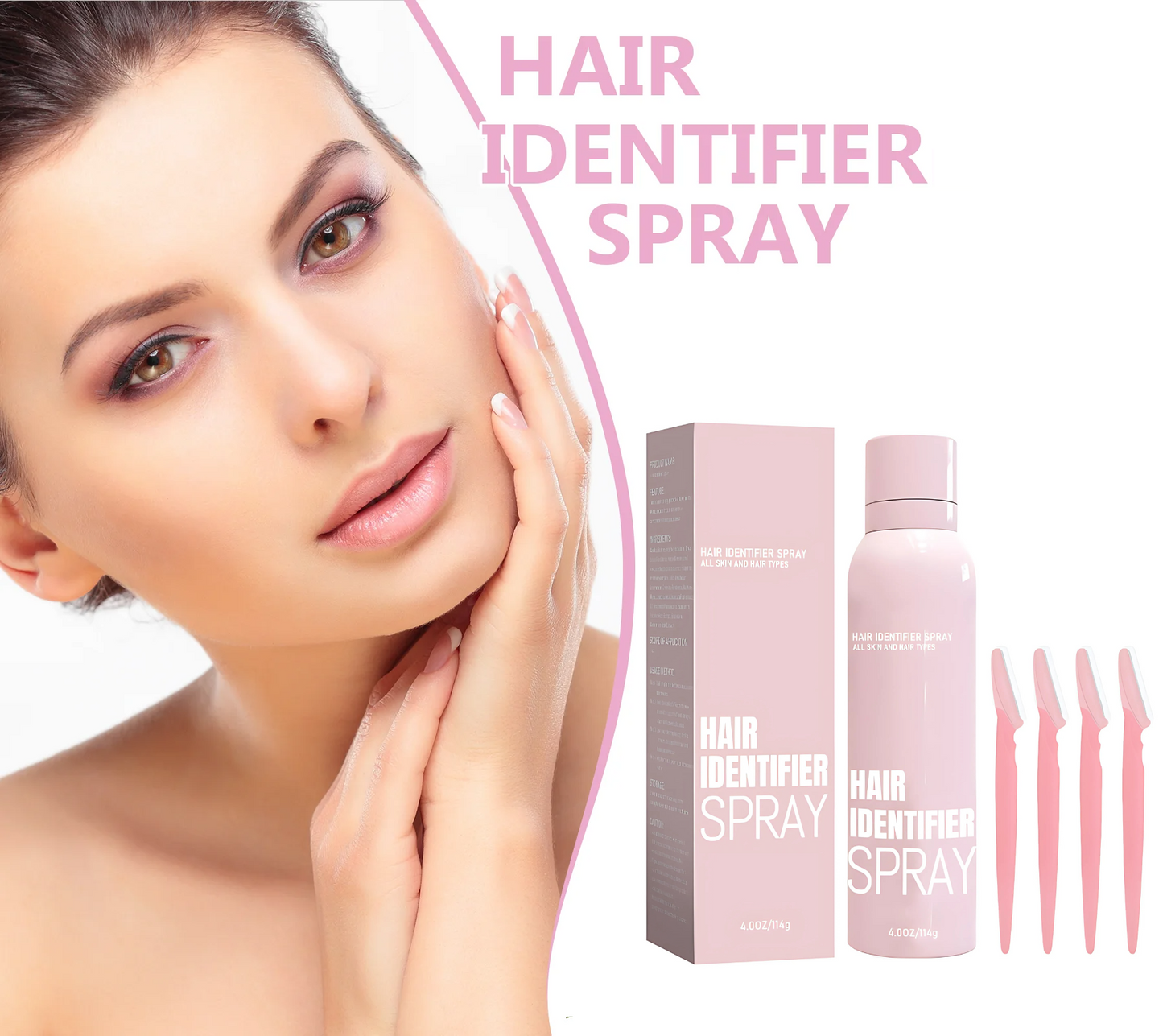 HairIdentifier 1+1 GRATIS: Gemakkelijk Te Gebruiken Gezichtshaar Identificatie Spray Met Scheermessen