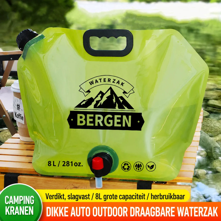 Opvouwbare waterzak 8L met kraan – set van 3