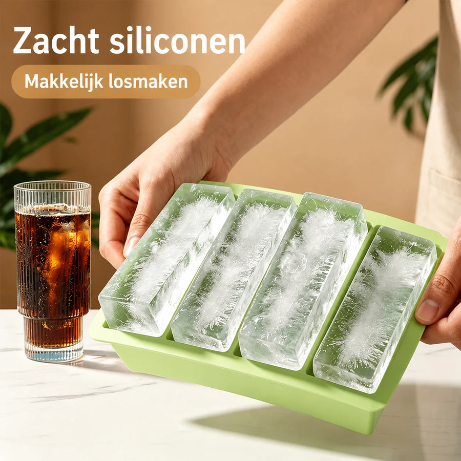 Siliconen ijsblokjesvorm voor lange ijsrepen