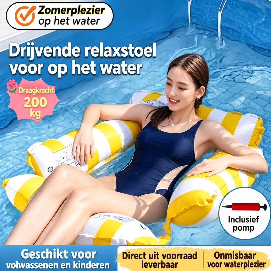 Opblaasbaar Waterligbed met Gestreepte Drijvers
