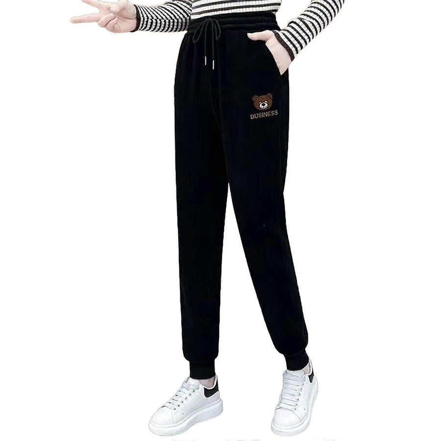 Dames joggingbroek van warm pluche corduroy
