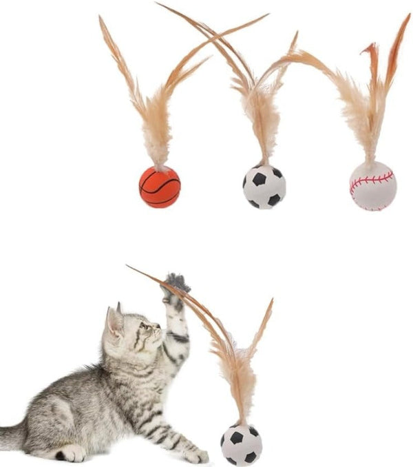 Katzen-Spielspaß Federball Set