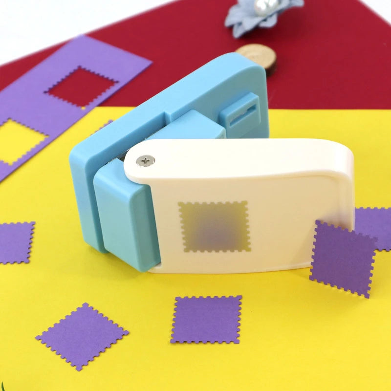 Figuurpons met postzegelrand voor kaarten en journals