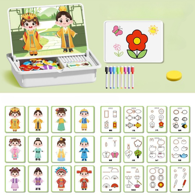 Magnetische puzzels Face Dress Up Reisspel Dubbelzijdig Educatief leerspeelgoed voor kleuter