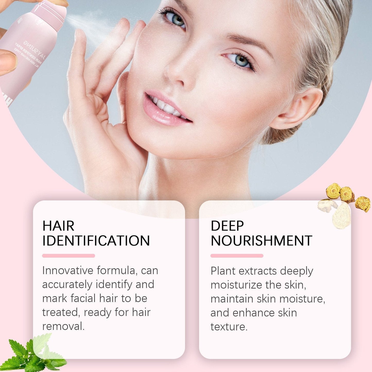 HairIdentifier 1+1 GRATIS: Gemakkelijk Te Gebruiken Gezichtshaar Identificatie Spray Met Scheermessen