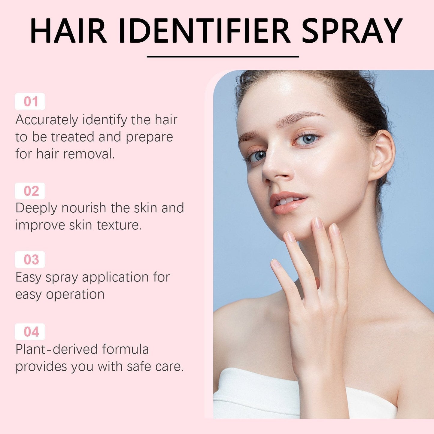 HairIdentifier 1+1 GRATIS: Gemakkelijk Te Gebruiken Gezichtshaar Identificatie Spray Met Scheermessen