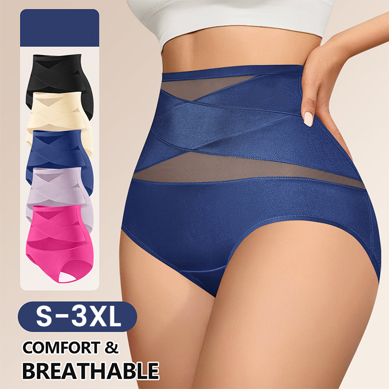Plusmaat Corrigerende Slip met Hoge Taille en Cross-Band