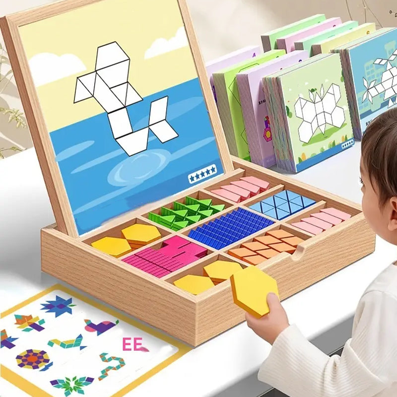 πVroege kerstuitverkoop 49% KORTINGπ₯Houten magnetische patroonblokkenpuzzel setπ§©