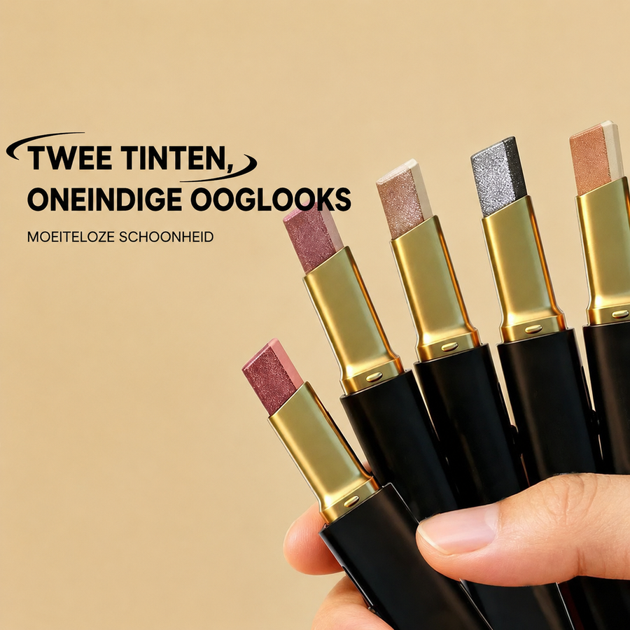 Tweekleurige oogschaduwstick met glanzende finish