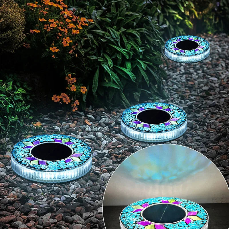 Waterdichte solar led-tuinlampen met mozaïekdesign (set van 4/8)
