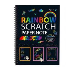 🌈Creatief regenboog kraskunstnotitieboek - Laat de kunstenaar in je los! Complete set met sjablonen en stylussen - Ideaal voor stressverlichting, creatief cadeau voor kinderen en volwassenen ✨