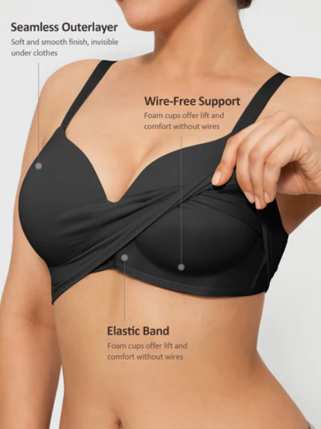 Feelingirl Wireless Push-Up Naadloos Comfortabele Volledige Dekking BH
