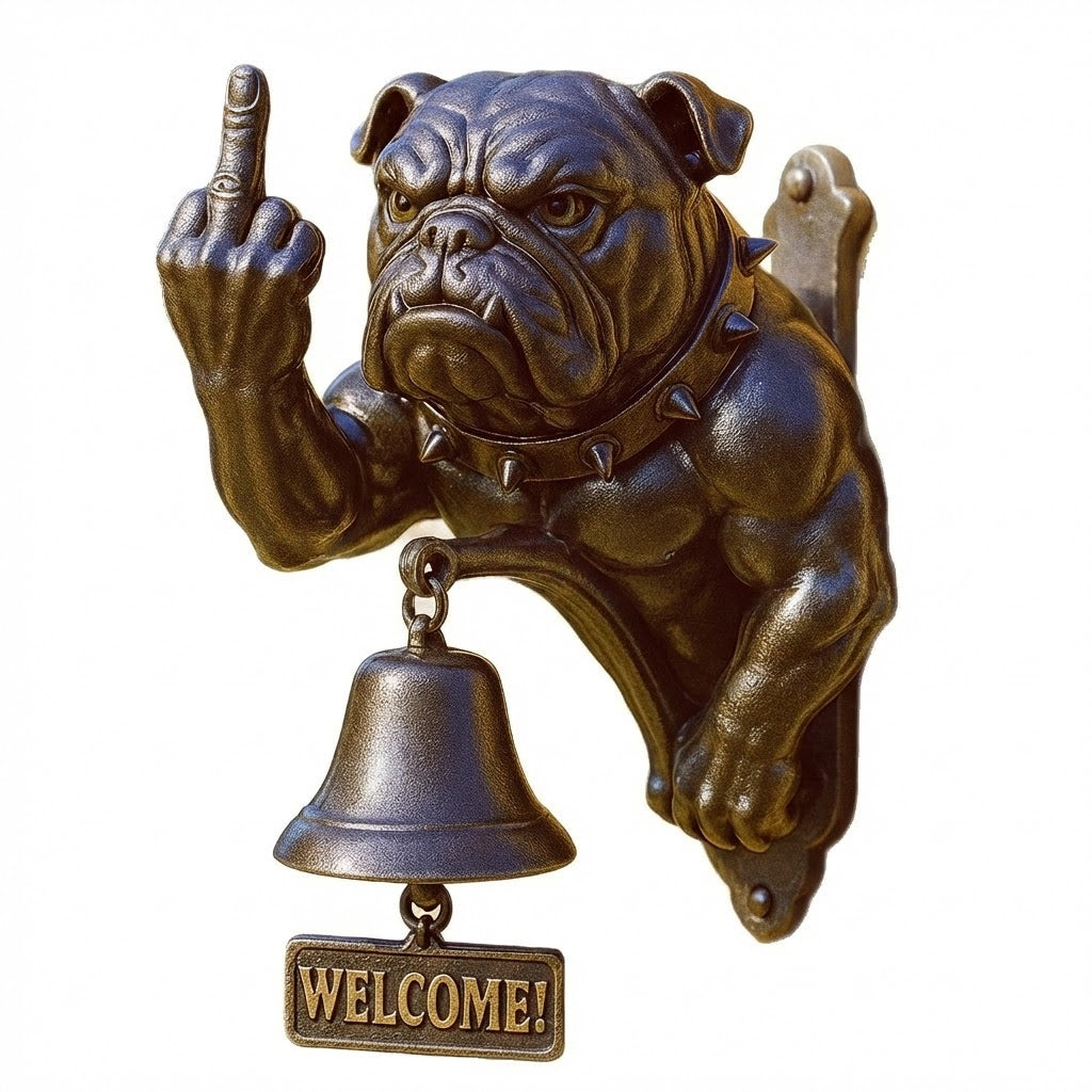 Vintage Hond Deurbel Decoratie - Hars Muurornament met Welkom Bord - Uniek Huis & Tuin Cadeau