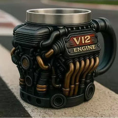 Retro Motorblok Koffiemok - V6/V8 Engine Mug - Het Ultieme Cadeau voor Autoliefhebbers & Monteurs