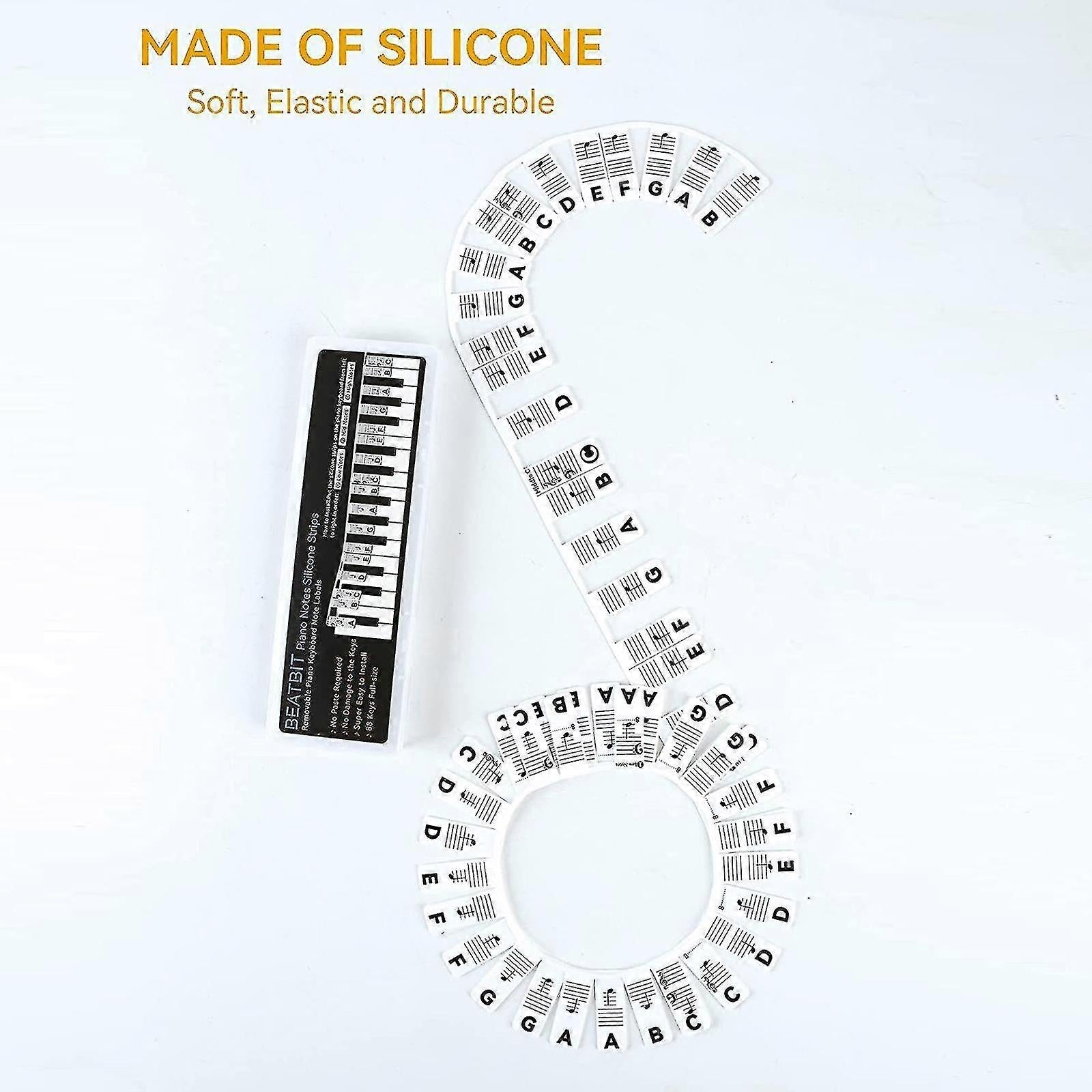 KeyboardLabel – Verwijderbare Siliconen Notenstroken voor Piano & Keyboard