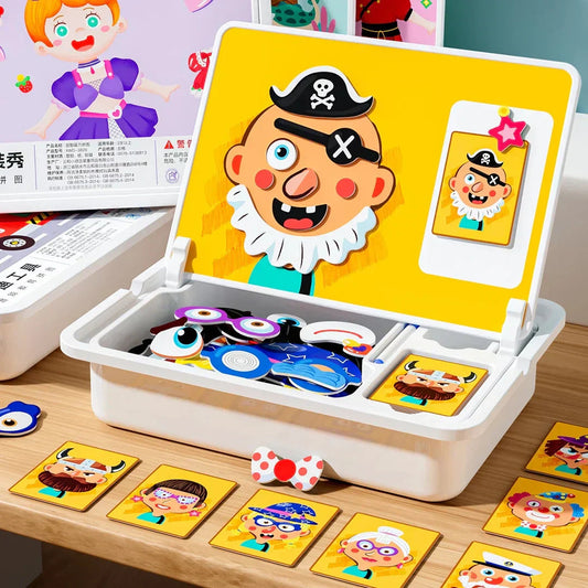Magnetische puzzels Face Dress Up Reisspel Dubbelzijdig Educatief leerspeelgoed voor kleuter