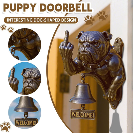 Vintage Hond Deurbel Decoratie - Hars Muurornament met Welkom Bord - Uniek Huis & Tuin Cadeau