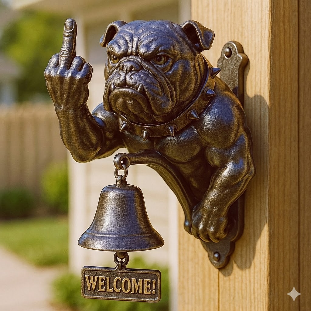 Vintage Hond Deurbel Decoratie - Hars Muurornament met Welkom Bord - Uniek Huis & Tuin Cadeau