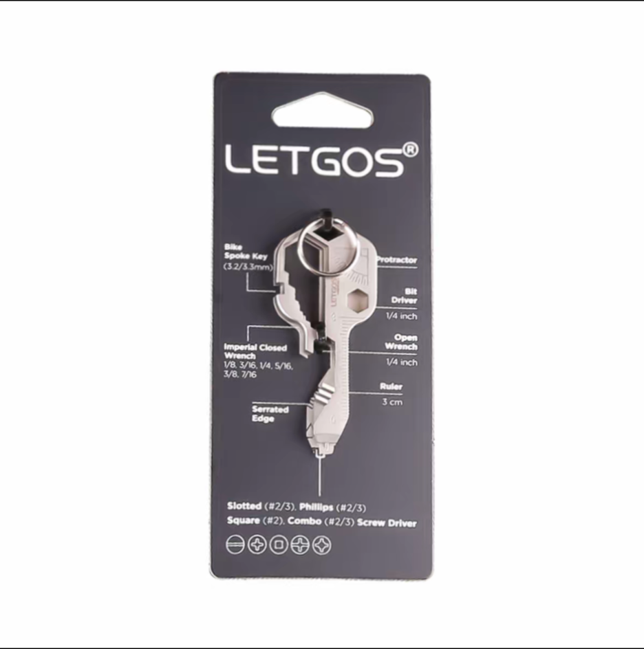 LETGOS 14-in-1 multitool voor aan je sleutelbos