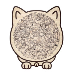 🎁Kerstuitverkoop 49% KORTING🎅135-delige Morandi-kleurige houten puzzel in de vorm van een kat