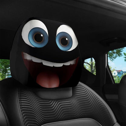 Grappige Cartoon Autokopsteunhoezen – 2 Stuks 2d Universeel Passend