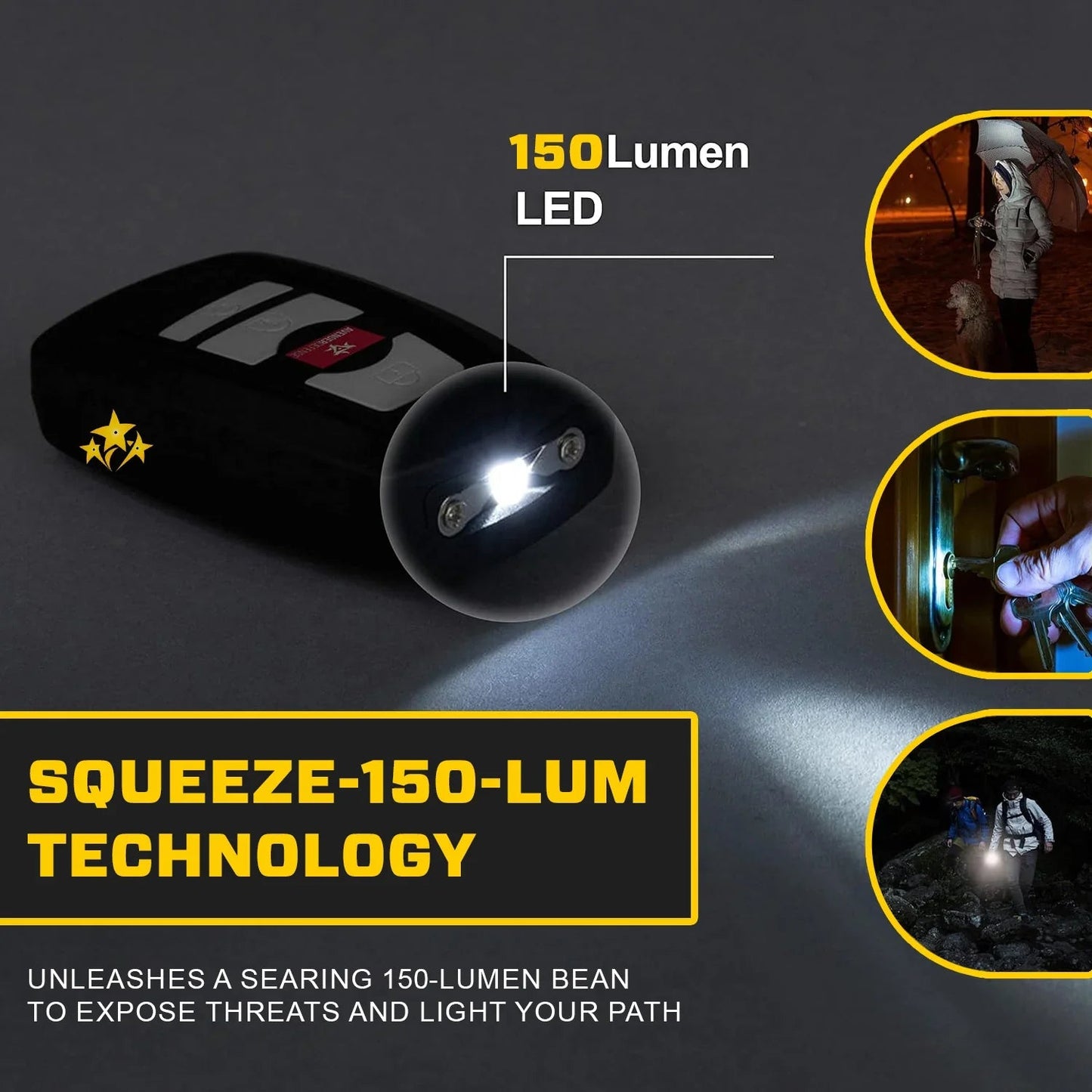 🔥 Jouw 3-in-1 Security Tool met Zaklamp, Alarm en Zelfverdediging