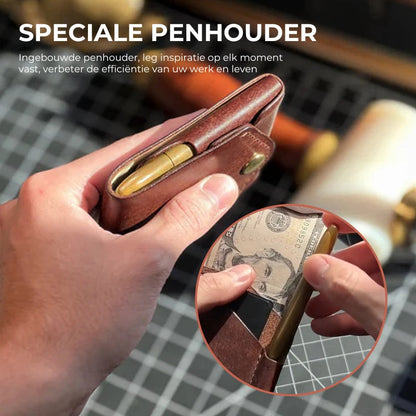 Vintage handgemaakte leren portemonnee