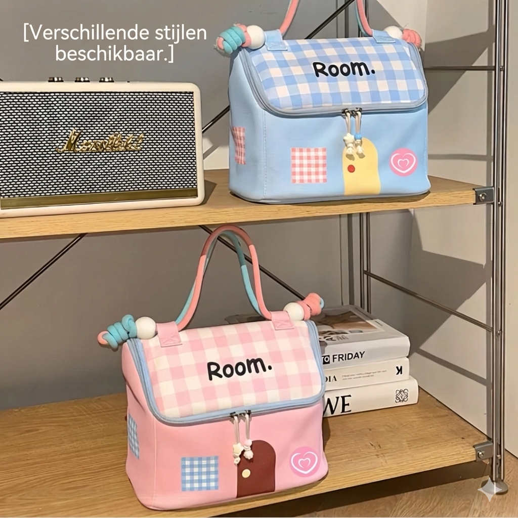 Grote Reistoilettas in Huisvorm - Waterdicht, Met Vakken & Vrolijke Kleuren