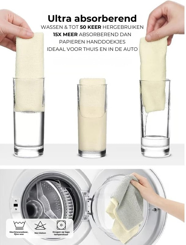♻️ Herbruikbare Microvezel Handdoeken op Rol (20st)