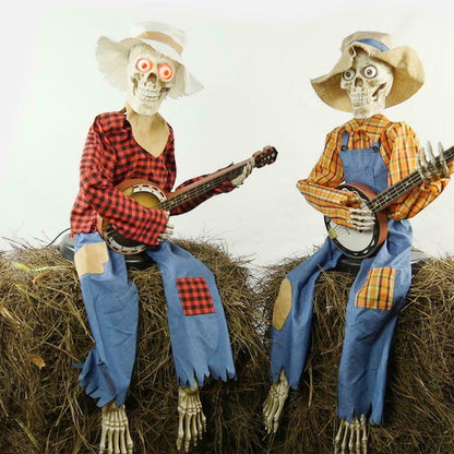 Grappige Geanimeerde Duellerende Banjo-skeletten