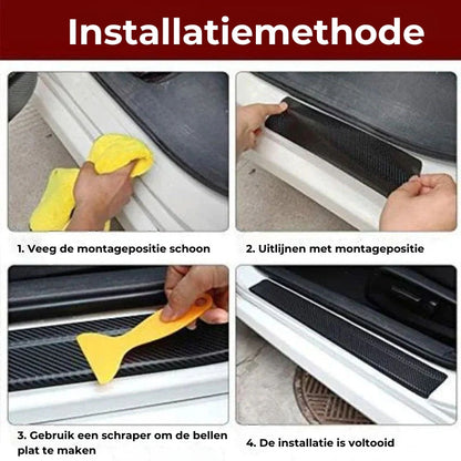 Carbon Auto Deurdrempel Stickers (4 STUKS)