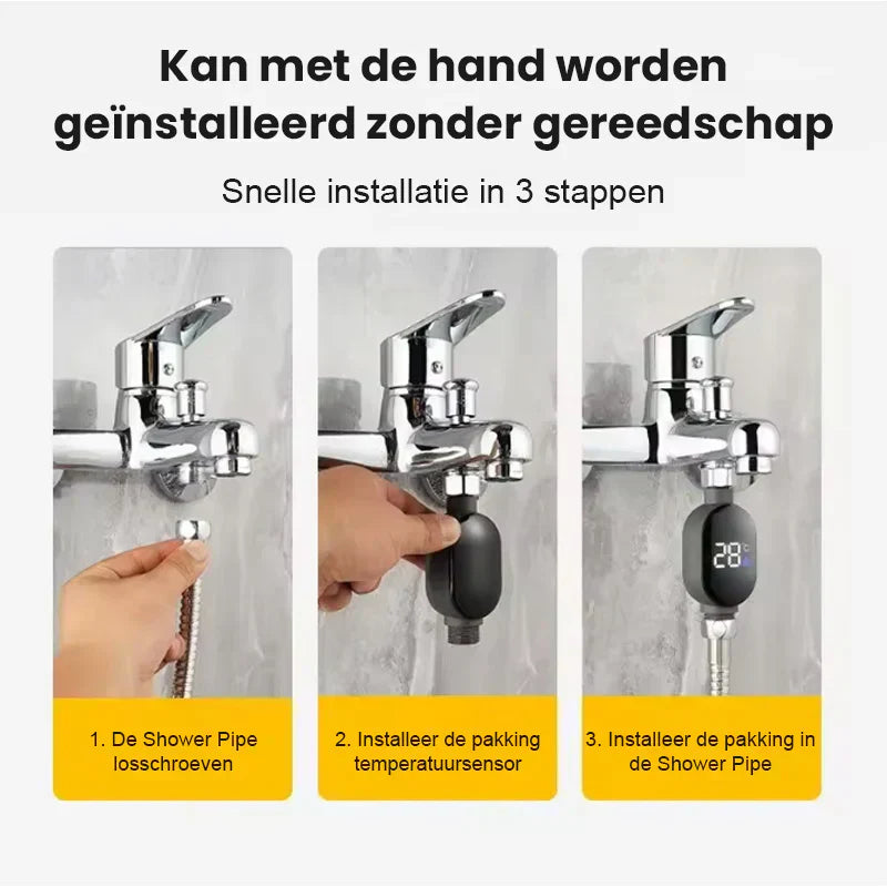 💧Douche thermometer🌡️Geen giswerk meer - Instant Temp!🚿