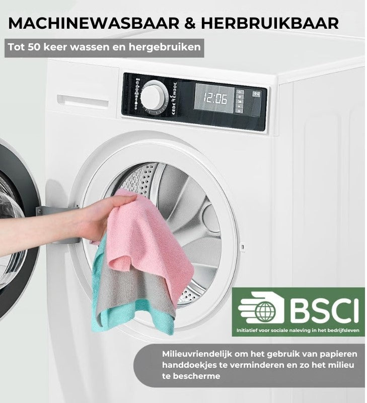 ♻️ Herbruikbare Microvezel Handdoeken op Rol (20st)
