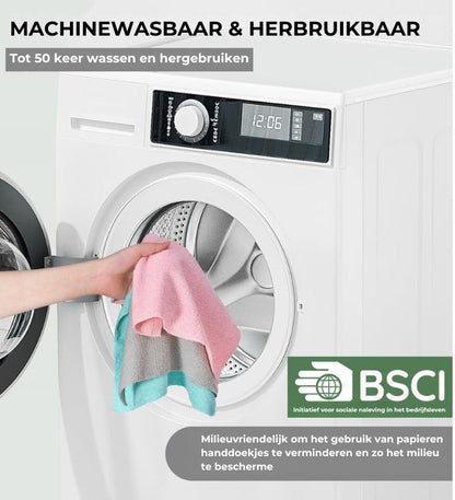 ♻️ Herbruikbare Microvezel Handdoeken op Rol (20st)