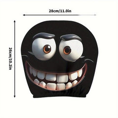 Grappige Cartoon Autokopsteunhoezen – 2 Stuks 2d Universeel Passend