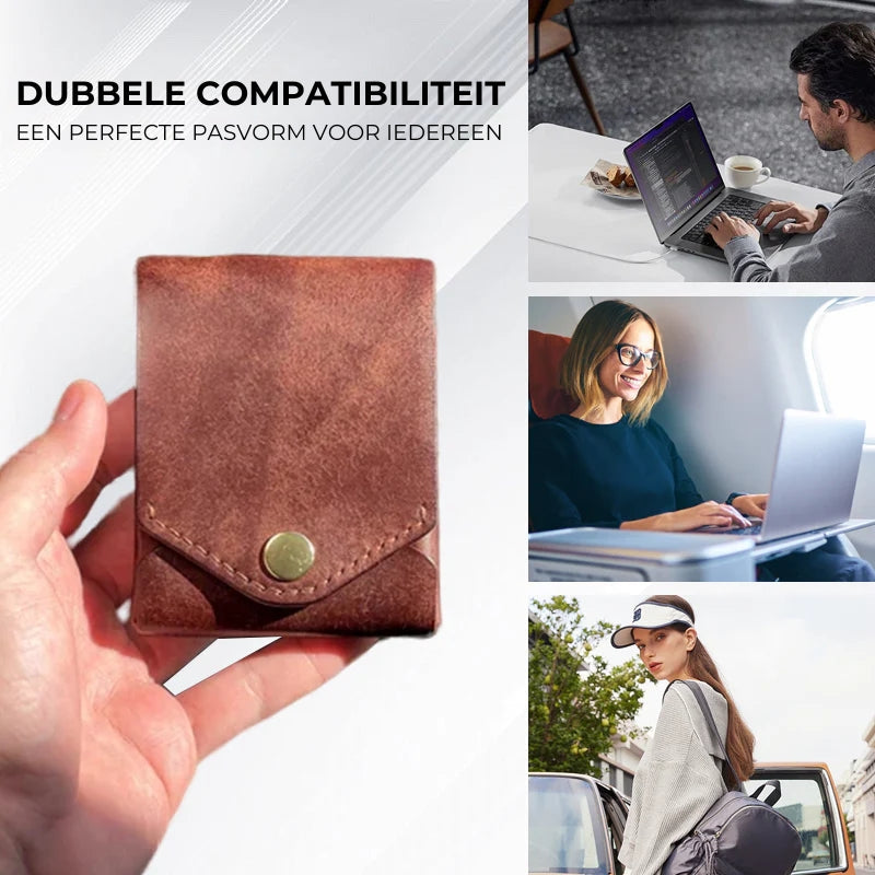 Vintage handgemaakte leren portemonnee