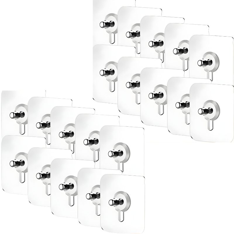 GlideHold® TransparentHook: Extra Sterke Transparante Muurhaak - Zonder Boren
