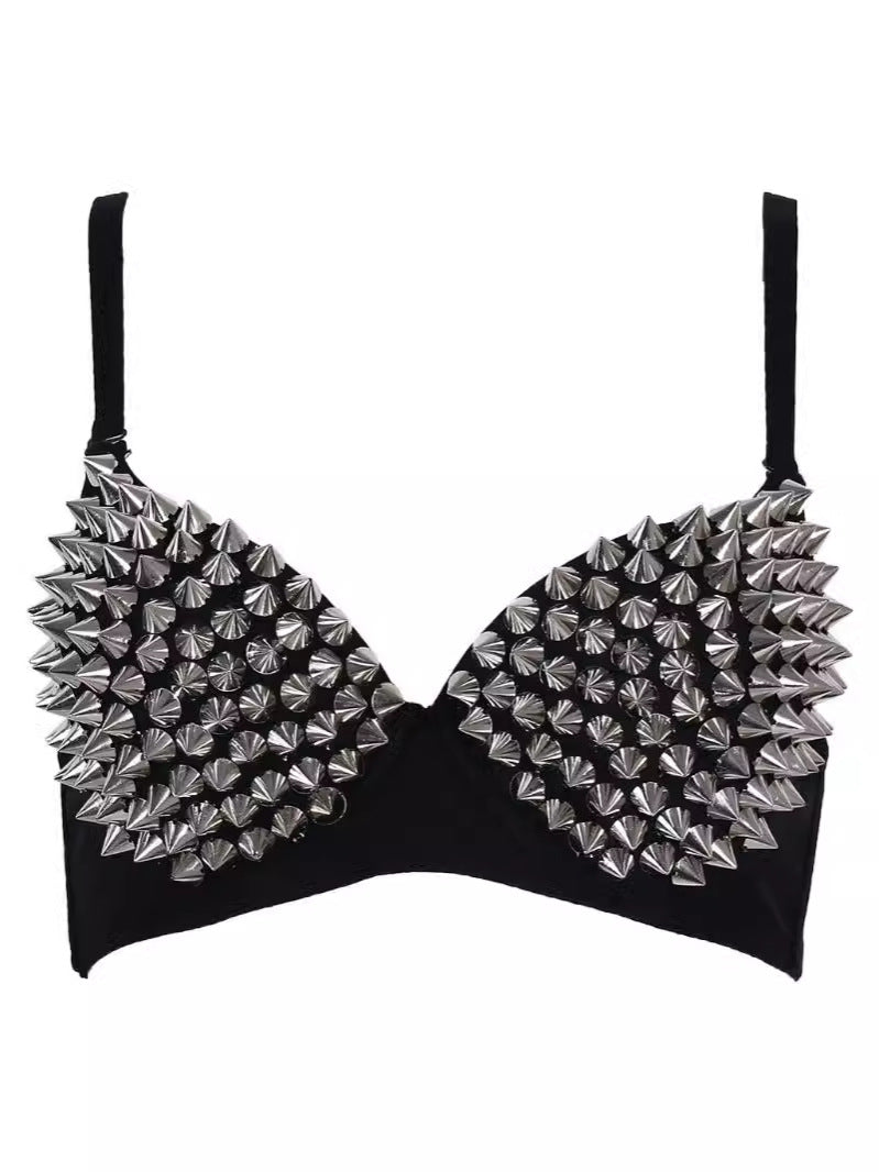 Dames punk-stijl bh met klinknagels